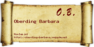 Oberding Barbara névjegykártya